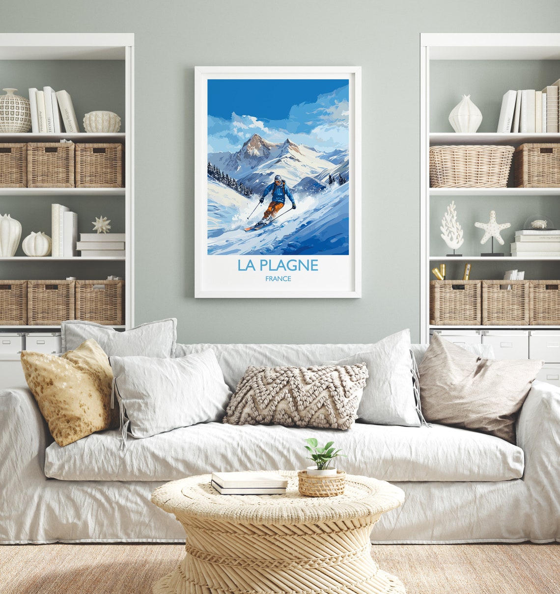 La Plagne Wall Art Travel Poster Travel Print Of La Plagne Ski Poster La Plagne Art Gift France Ski Art Travel Gift - Image 4