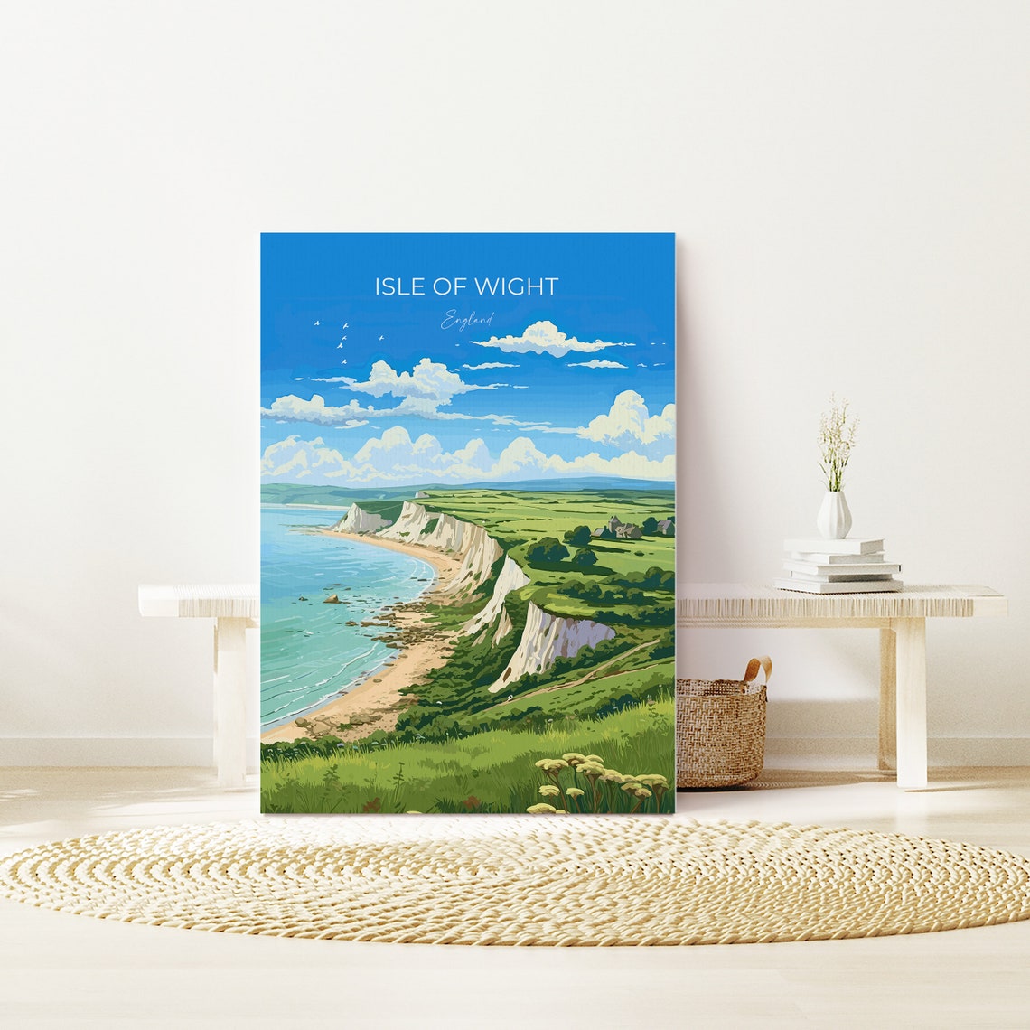 Isle Of Wight Travel Poster Wall Art Isle Of Wight Travel Print English Coastal Art Isle Of Wight Gift Art Lovers Gift - Image 2
