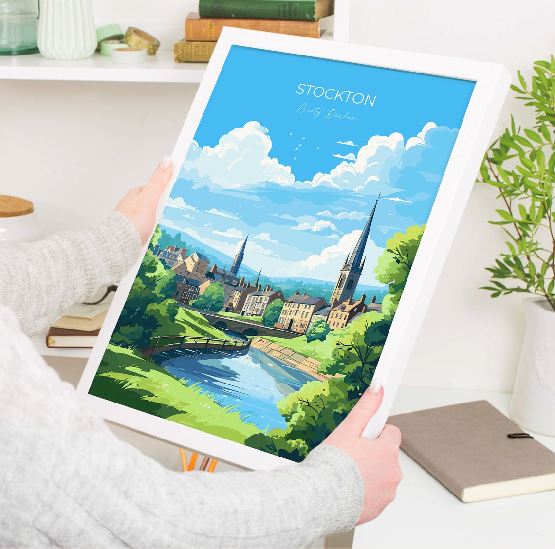 Stockton Print Travel Wall Art Travel Poster Of Stockton On Tees Stockton Art Print County Durham Wall Print Stockton Gift - Image 5