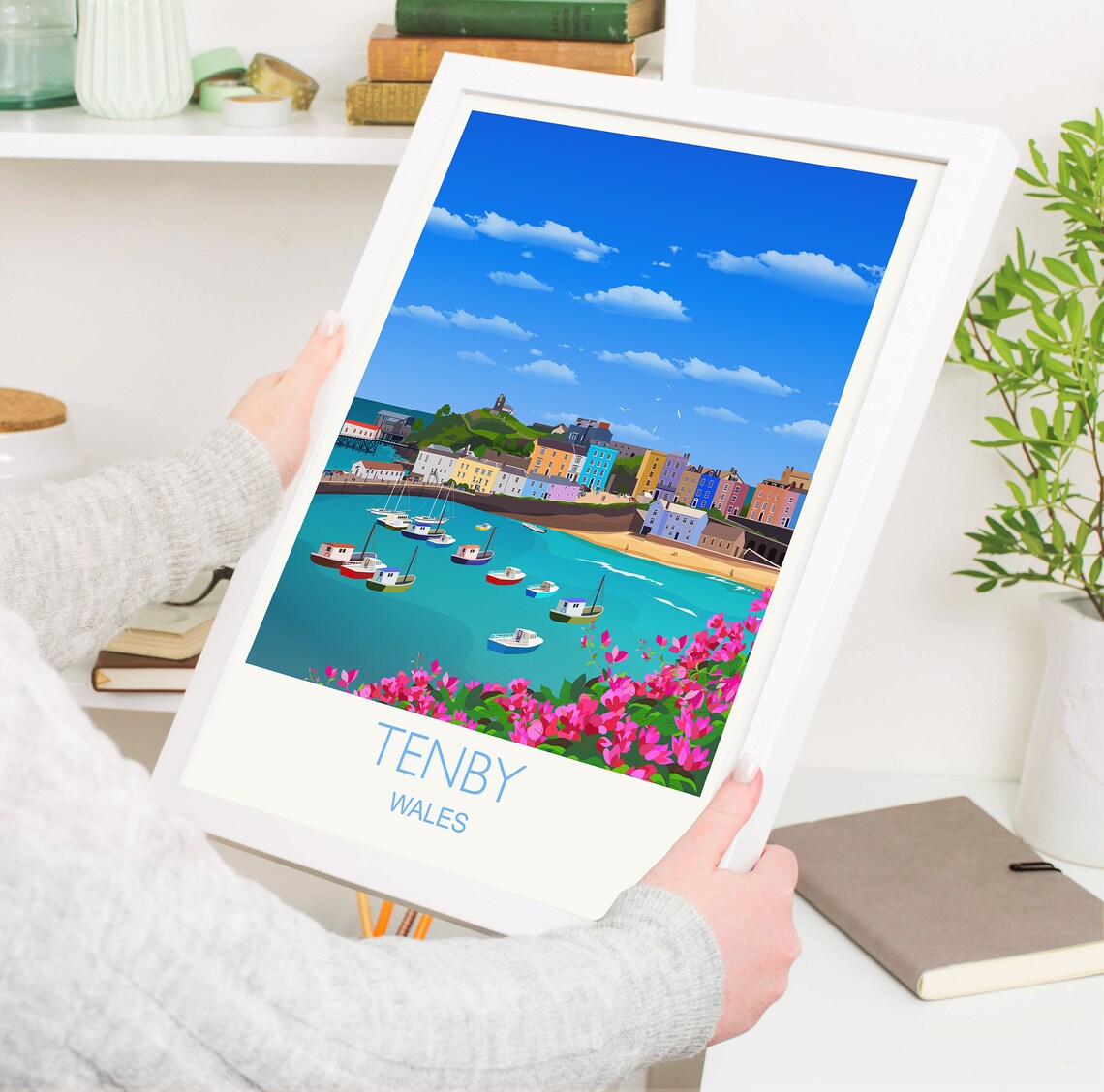 Tenby Travel Poster, Wales Travel Poster - Image 5