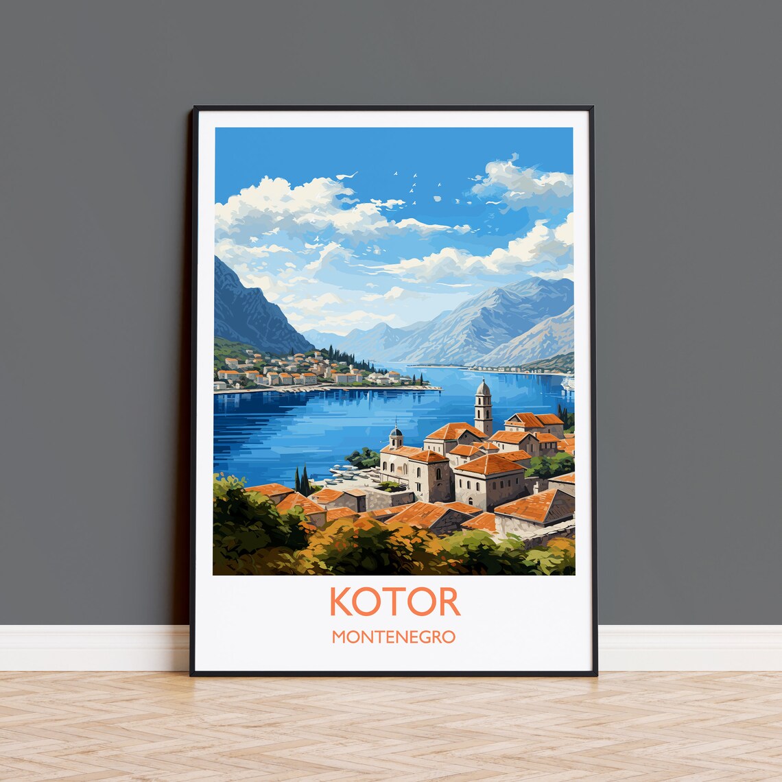 Kotor Travel Poster, Montenegro Travel Poster