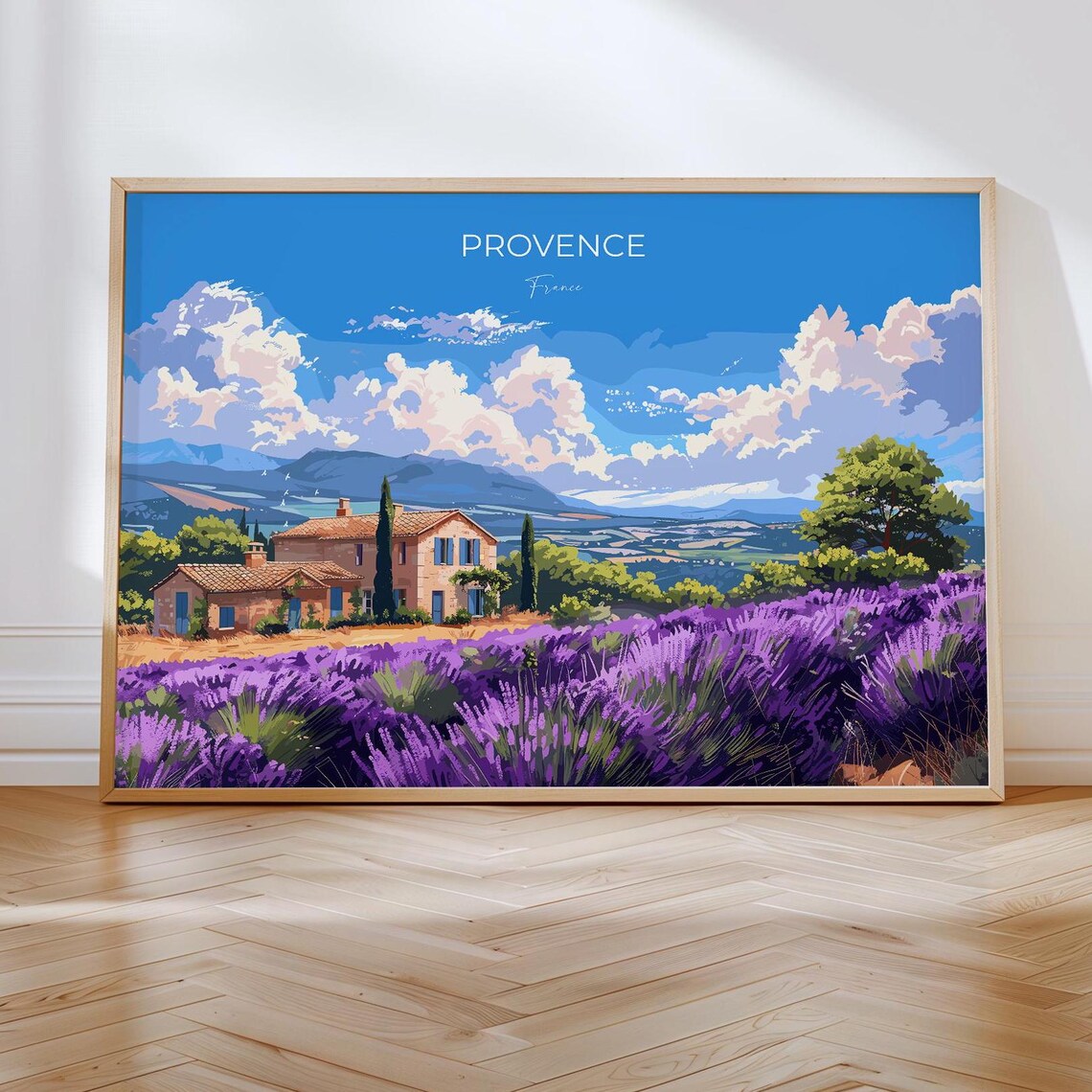 Provence Travel Poster, France Landscape Art Print
