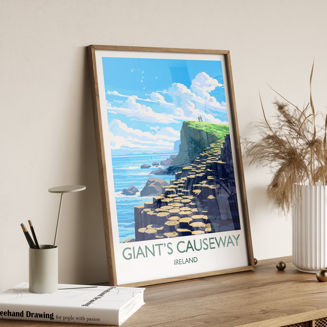 Giants Causeway Travel Print Travel Poster Of Giants Causeway Ireland Giants Causeway Gift Ireland Gift Wall Art Print - Image 3