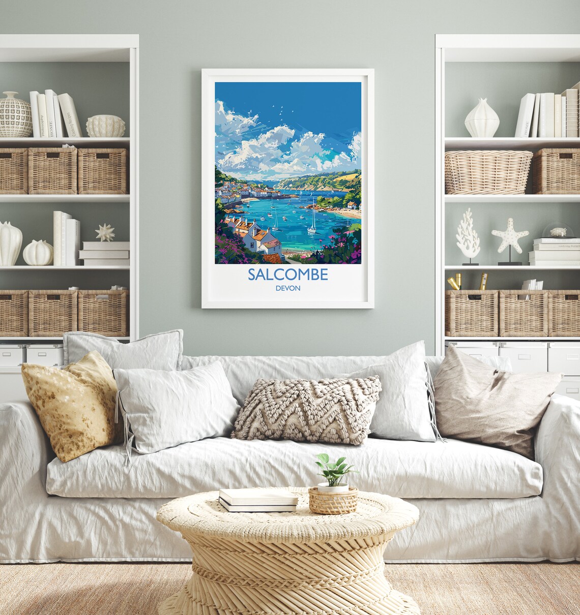 Salcombe Travel Poster, Devon England Art Print - Image 4