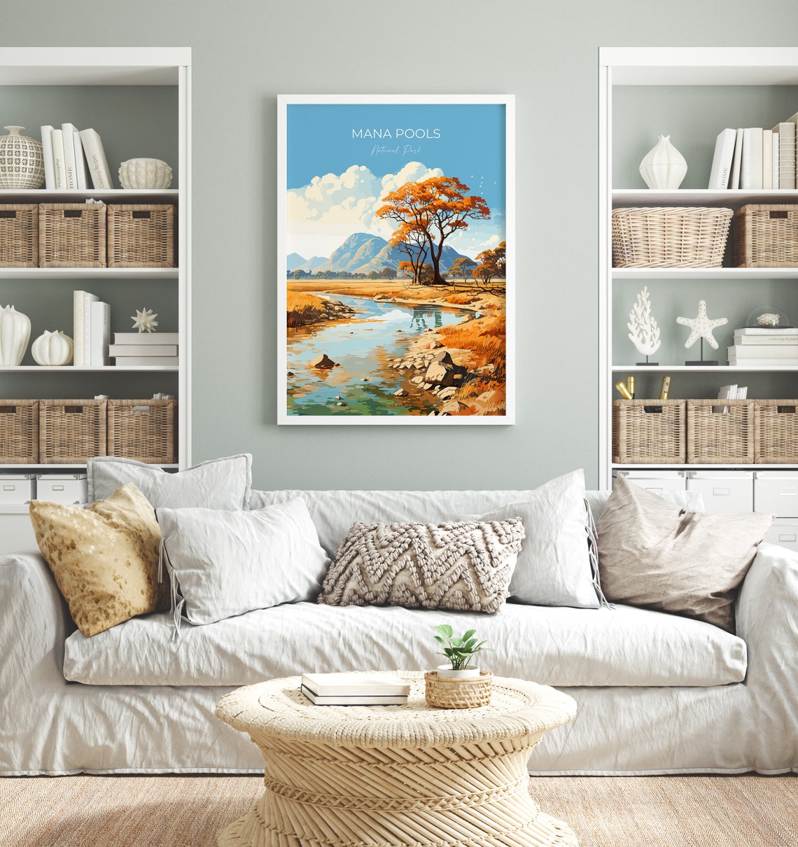 Mana Pools National Park Golden River Banks Autumn Trees Poster - Image 4
