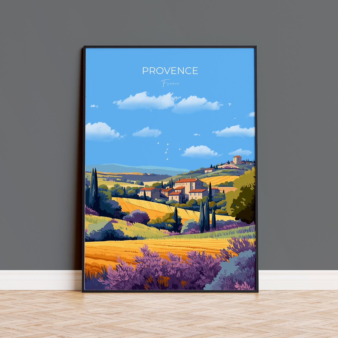 Provence Print Travel Poster Of Provence France Provence Gift France Wall Art Travel Gift