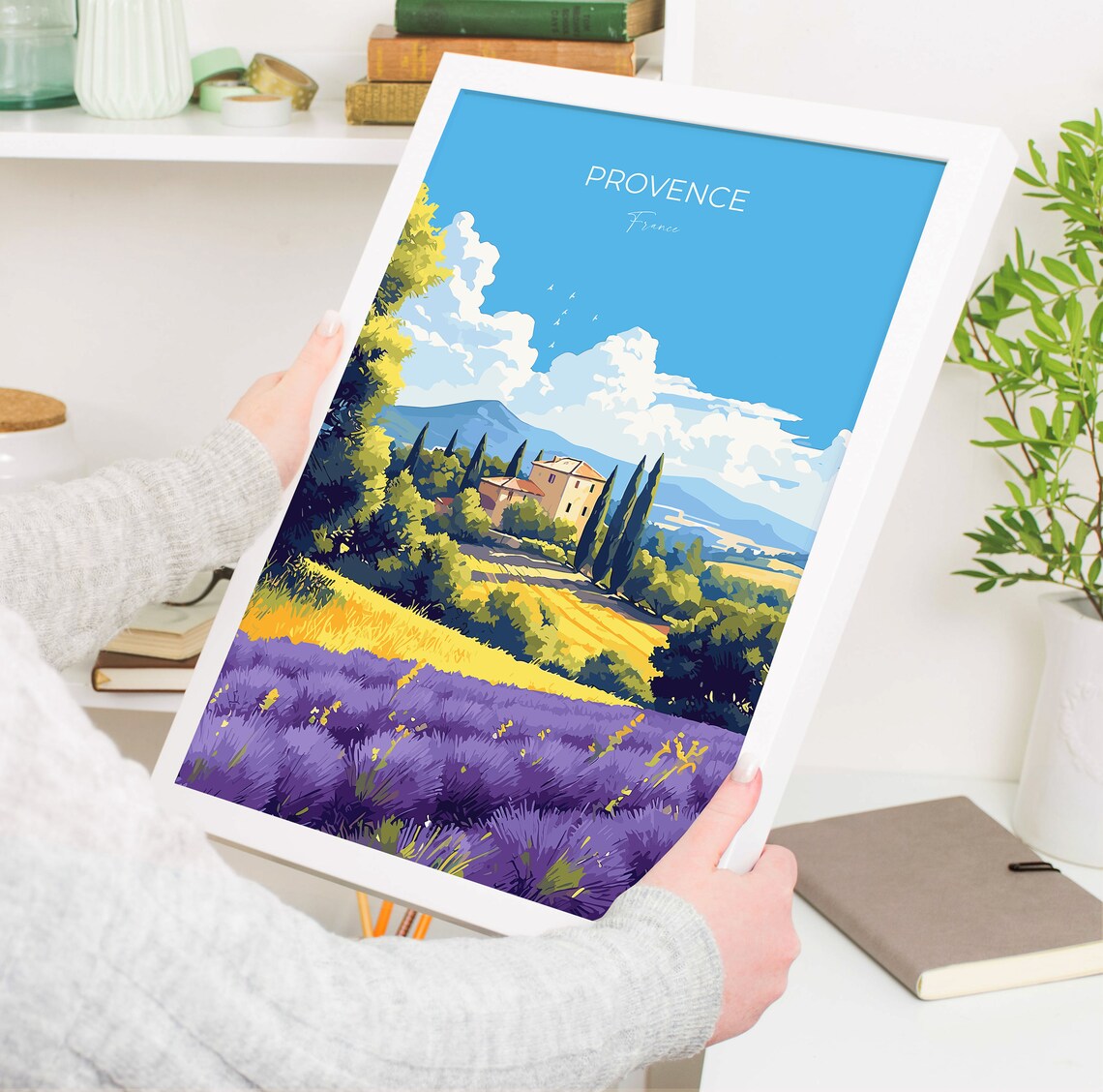 Provence France Lavender Fields Farmhouse Cypress Travel Poster Gift - Image 5