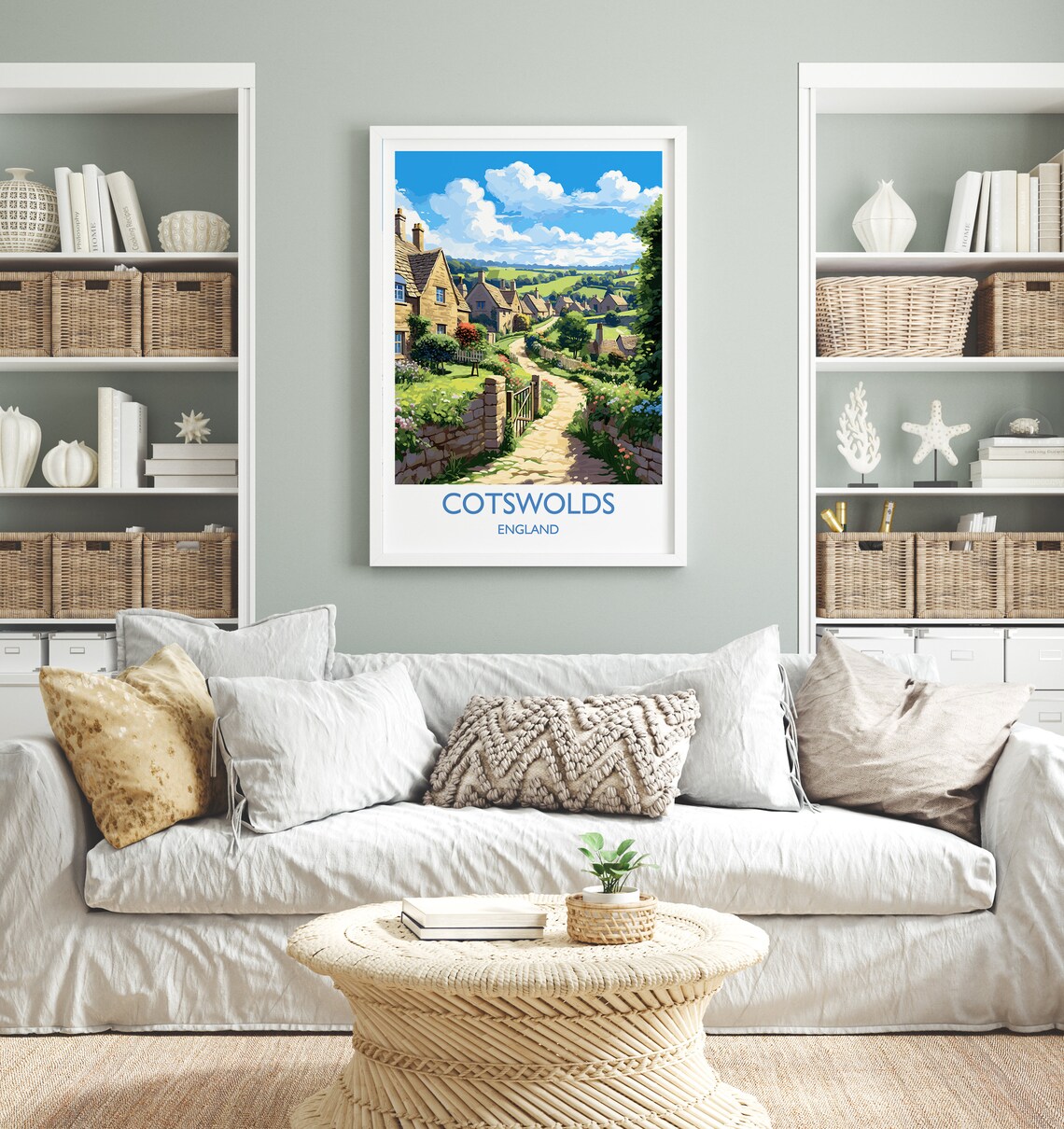 Cotswolds Travel Poster, England Landscape Art Print - Image 4