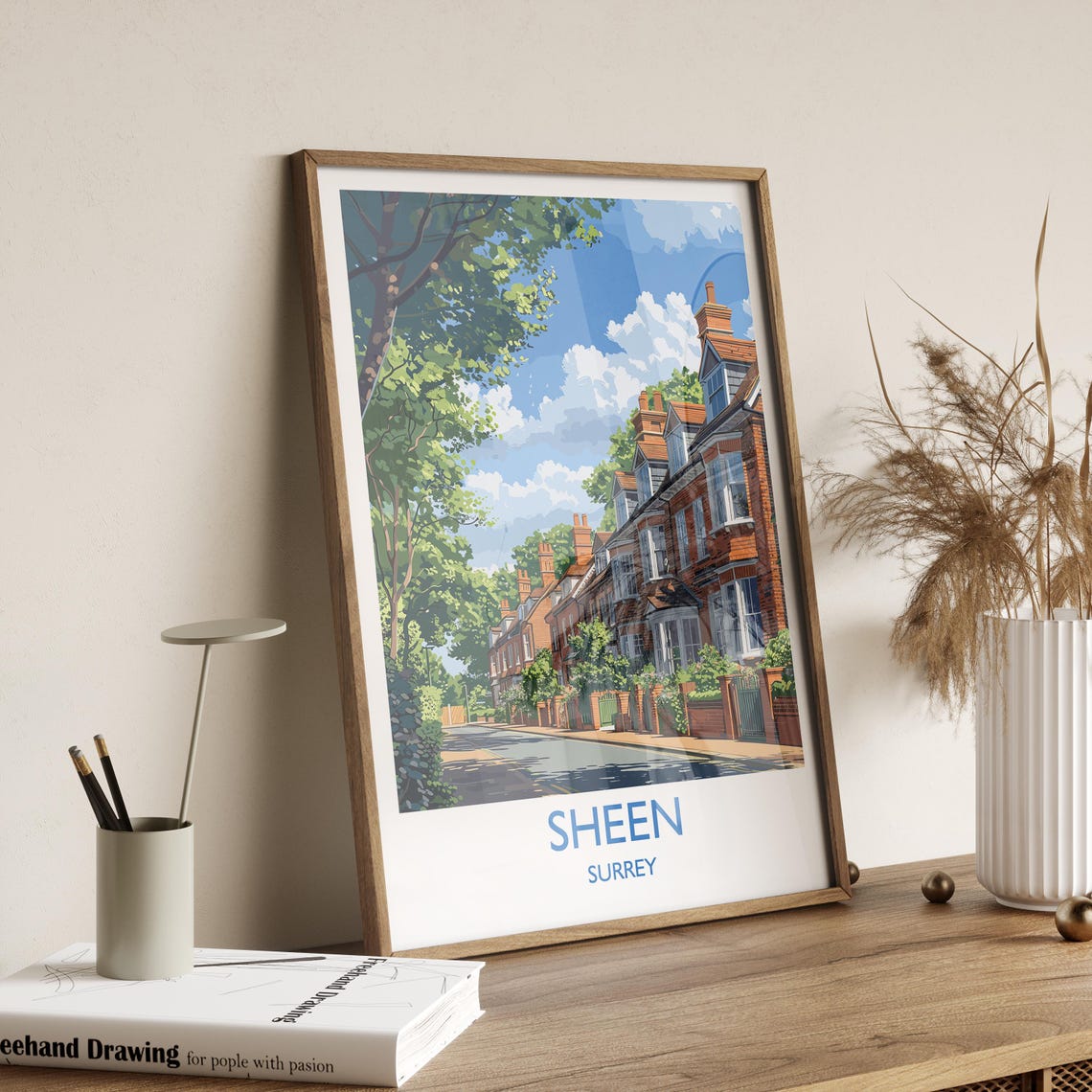 Sheen Travel Print Travel Poster Of Sheen Surrey Poster Sheen Art Gift London Art Lovers Uk Travel Gift - Image 2