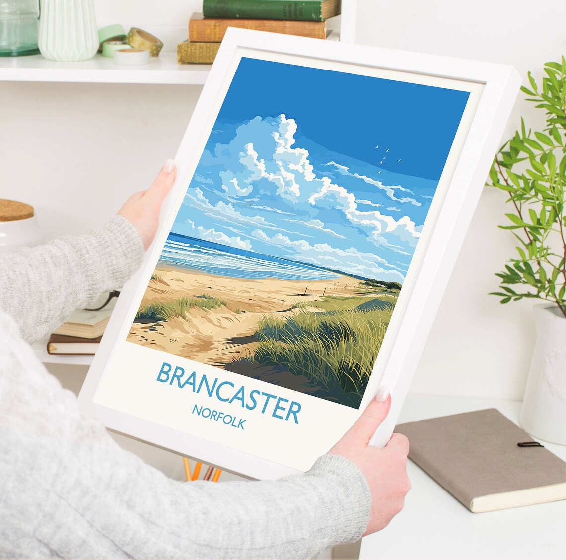Brancaster Beach Travel Poster, Norfolk England - Image 5