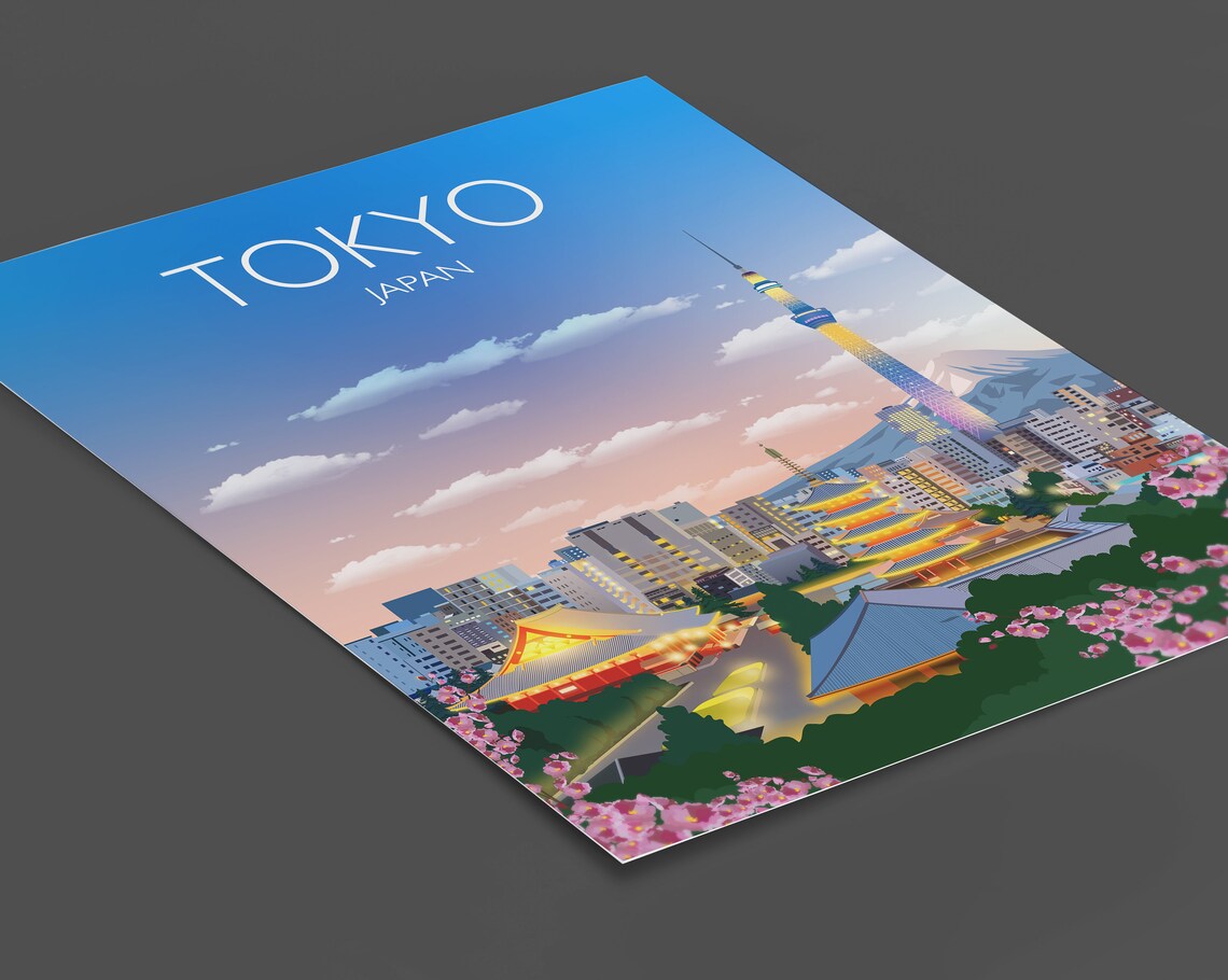 Tokyo Travel Poster, Japan Cityscape Art Print - Image 2