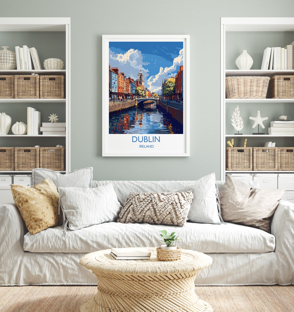 Dublin Ireland River Liffey Bridge Colorful Quays Travel Poster - Image 4