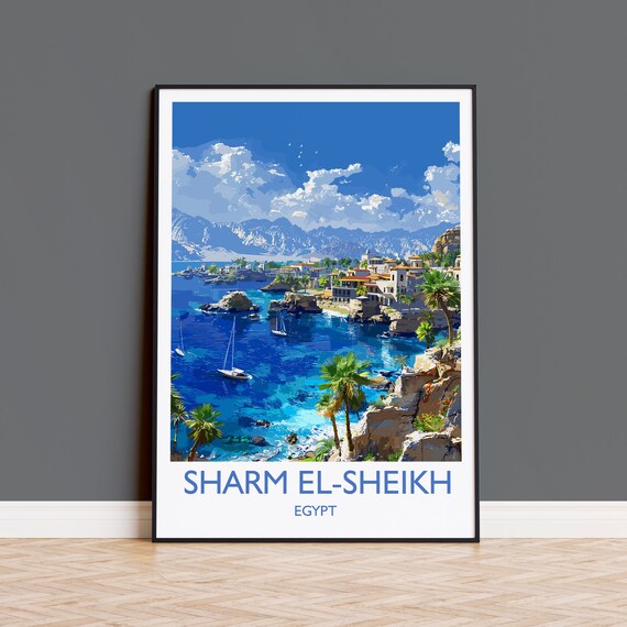 Sharm Elsheikh Travel Print Travel Poster Of Sharm Elsheikh Egypt Art Lovers Gift Sharm Elsheikh Wall Art