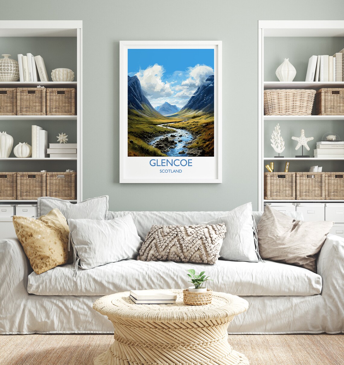 Glencoe Scotland Highland Valley Stream Mountain View Travel Poster - Image 4