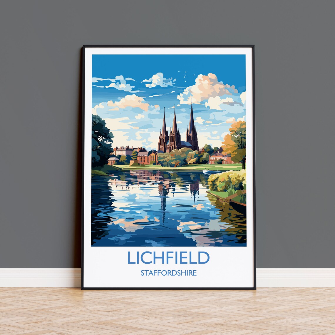 Lichfield England Staffordshire Travel Poster