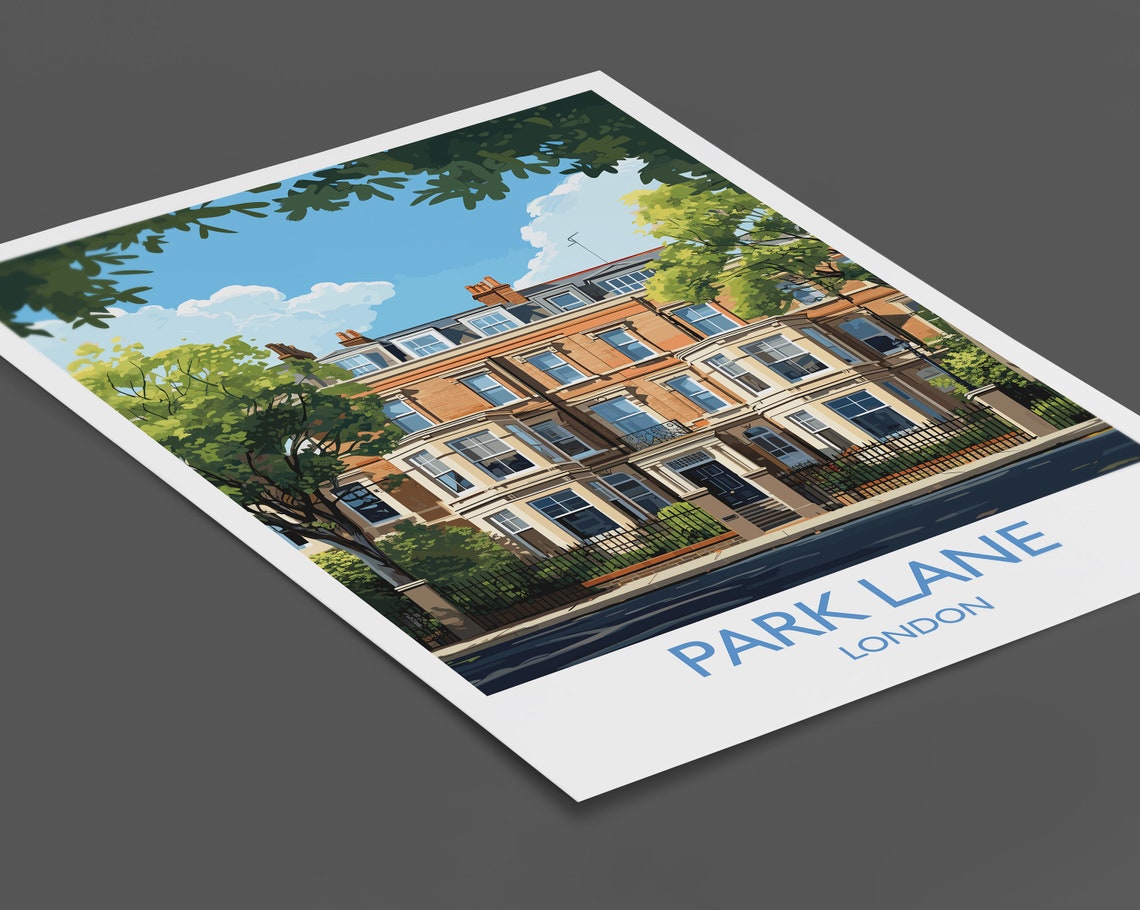 Park Lane Travel Poster Wall Art Travel Print Of Park Lane London Poster Park Lane Gift Park Lane Art London Art Lovers Uk Travel Gift - Image 2