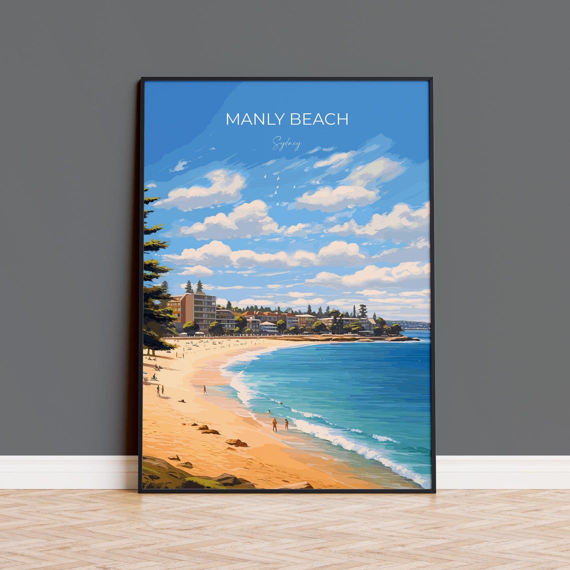 Manly Beach Sydney Australia Surf Coast Golden Summer Day Poster