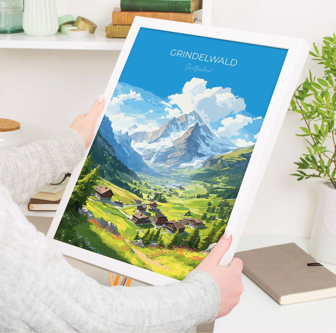 Grindelwald Swiss Alps Mountain Village Travel Poster Wall Decor - Image 5