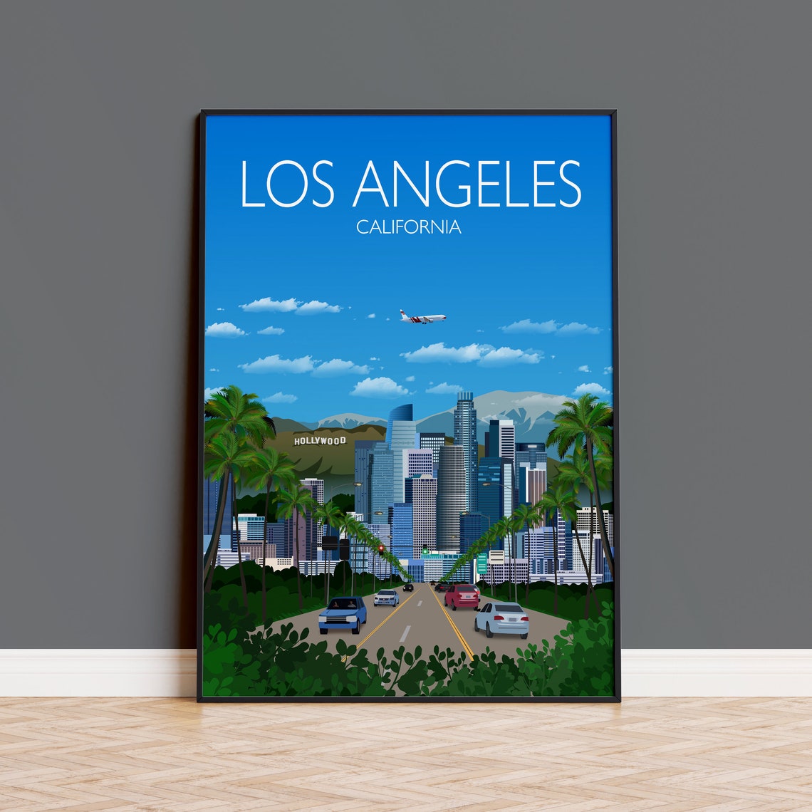 Travel Poster Of Los Angeles Travel Print Of Los Angeles City Of Los Angeles California Usa Usa Travel Poster Los Angeles Cityscape