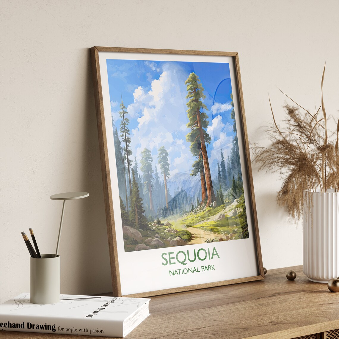 Sequoia National Park California Giant Redwood Trees Travel Poster - Image 3