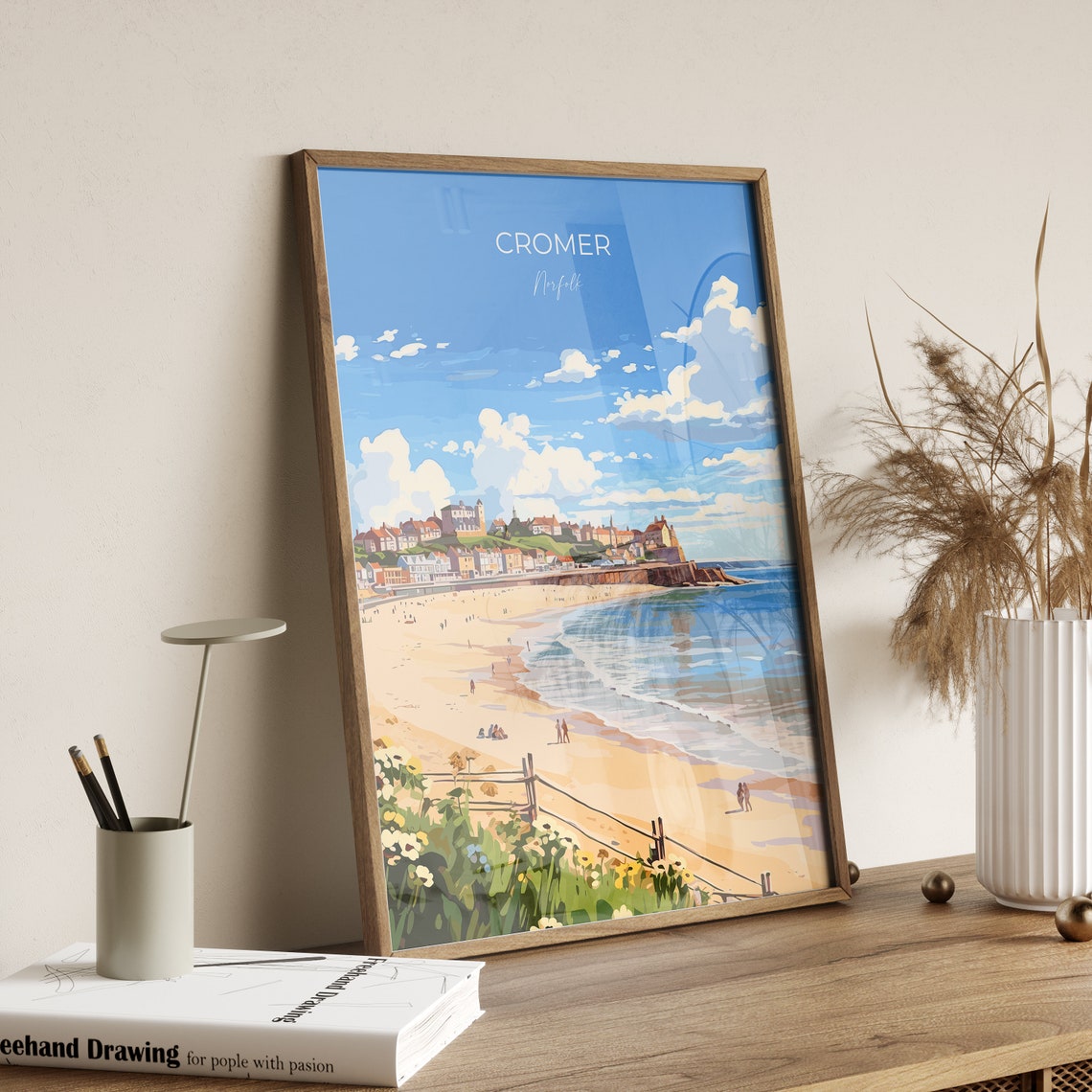 Cromer Norfolk Sandy Beach Town Coastline Travel Poster English Decor - Image 2