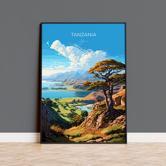 Tanzania Travel Print Travel Poster Of Tanzania Tanzania Gift Tanzania Sunset Africa Africa Art Lovers Gift Wall Art Print