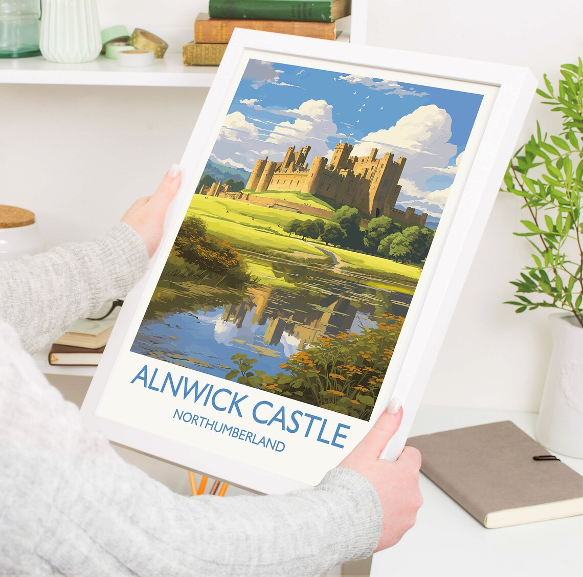 Alnwick Castle Travel Poster, Northumberland England - Image 5