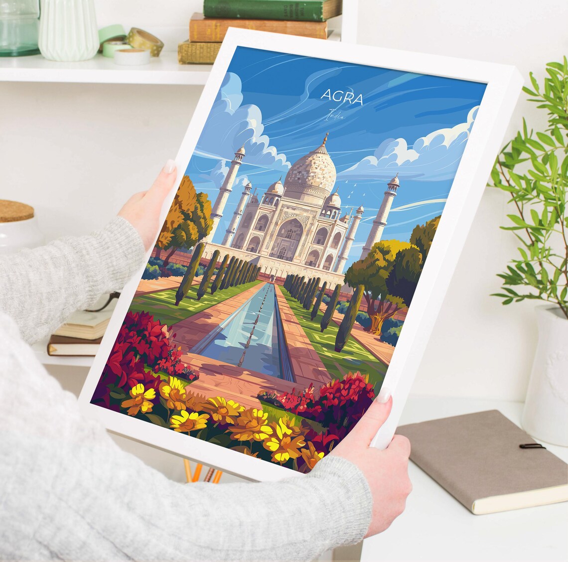 Agra Travel Poster, Taj Mahal Travel Print - Image 3