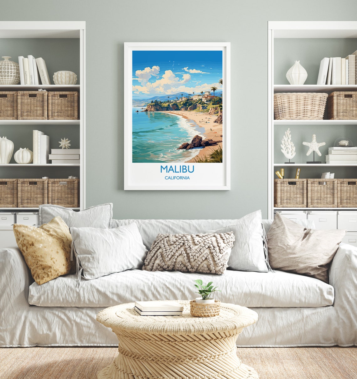 Malibu Travel Print Travel Poster Of Malibu California Malibu Art Lovers Gift Usa Gift Wall Art Print - Image 4