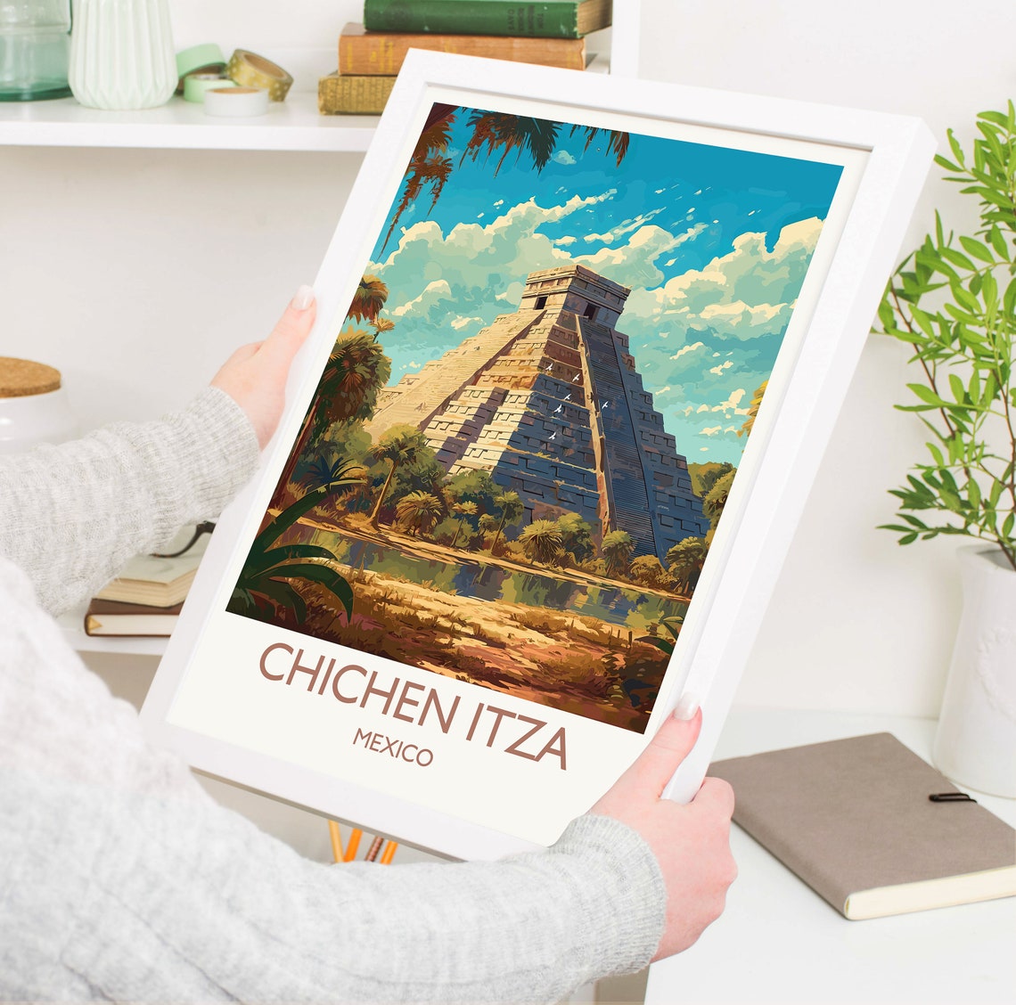 Chichen Itza Mexico El Castillo Maya Pyramid Jungle Art Poster - Image 5