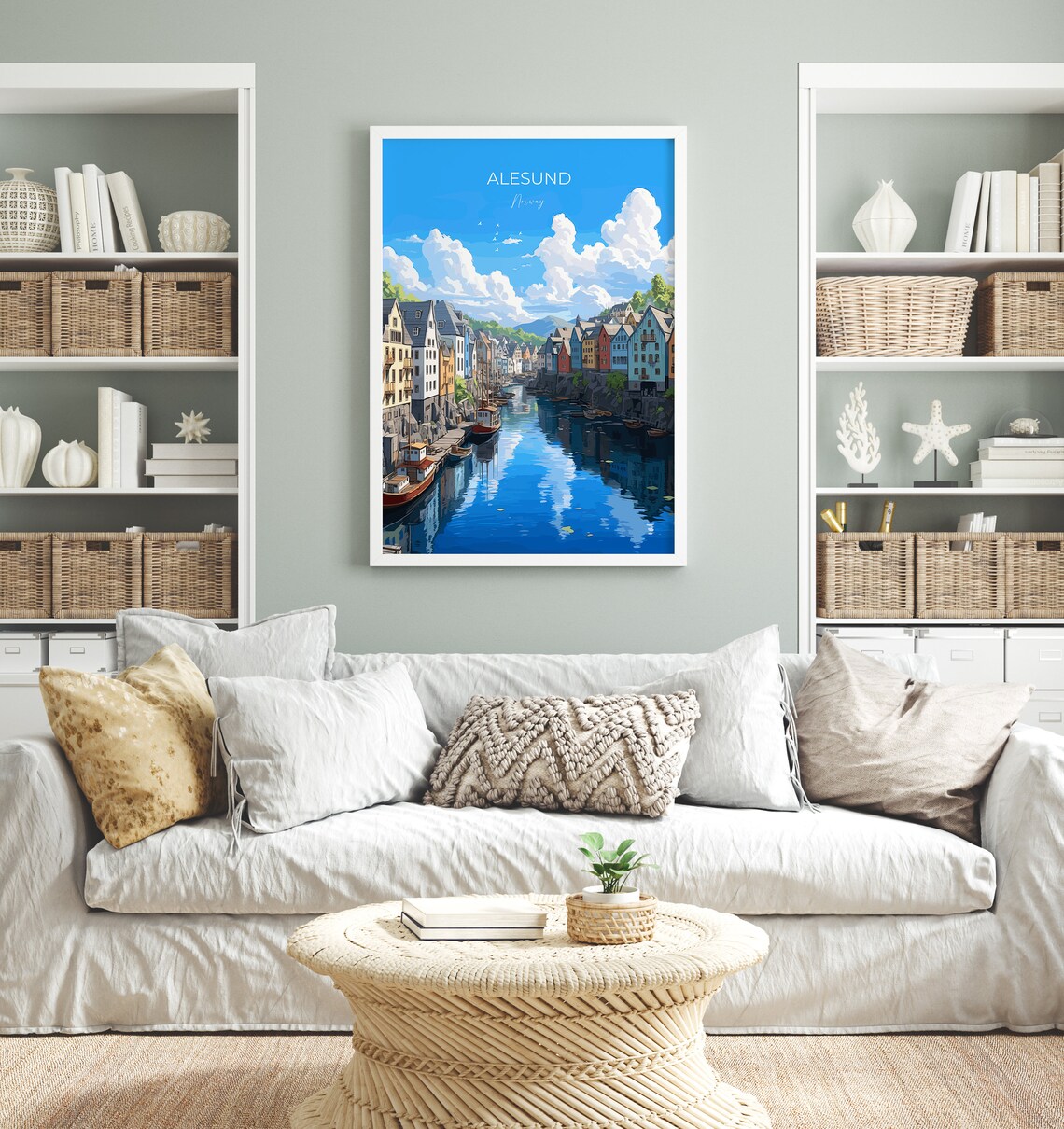 Alesund Norway Harbor Art Nouveau Houses Travel Poster Wall Decor - Image 4