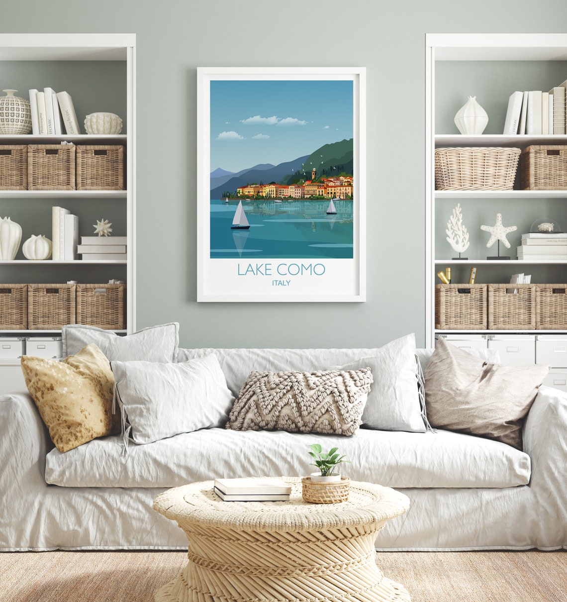 Lake Como Travel Print Wall Art Travel Poster Of Lake Como Lake Como Art Lovers Gift Italy Italy Travel Poster Italian Lakes - Image 2