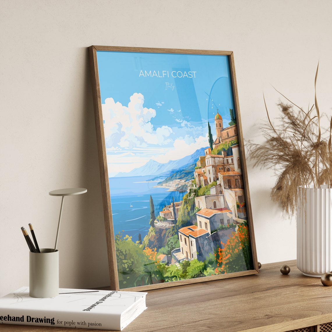 Amalfi Poster Travel Print Of Amalfi Coast Italy Poster Amalfi Coast Art Gift Sorrento Art Italy Art Travel Gift - Image 2
