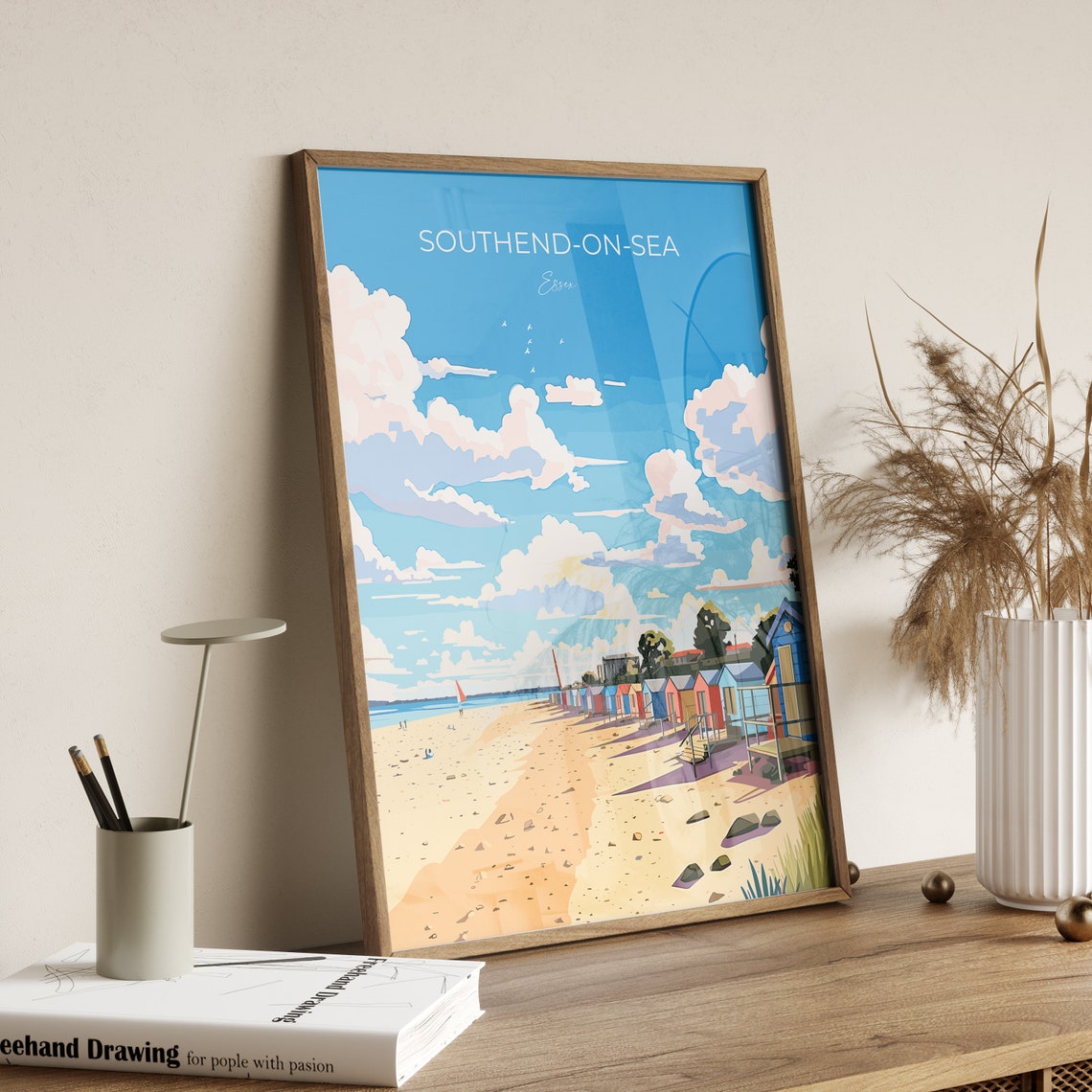 Southend On Sea Travel Print Wall Art Southend On Sea Travel Poster Essex English Coastal Art Southend Gift Wall Art Print - Image 2