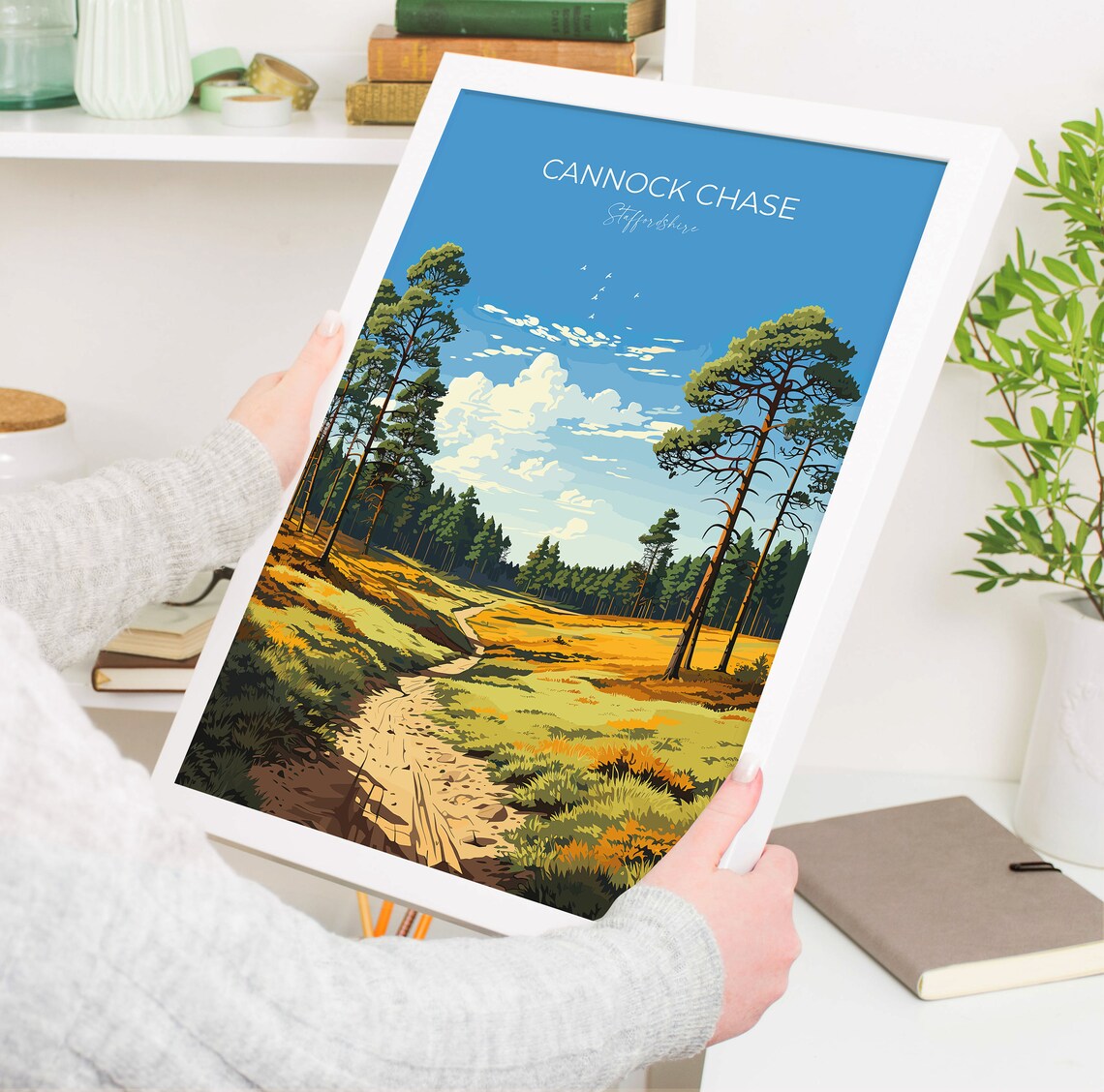 Cannock Chase Travel Print Travel Poster Of Cannock Chase England Staffordshire Art Cannock Chase Art Lovers Gift Wall Art Print - Image 5