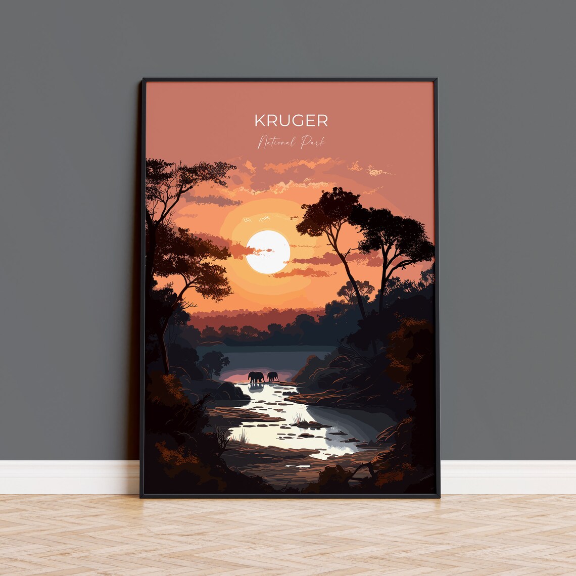 Kruger Travel Poster, South Africa National Park