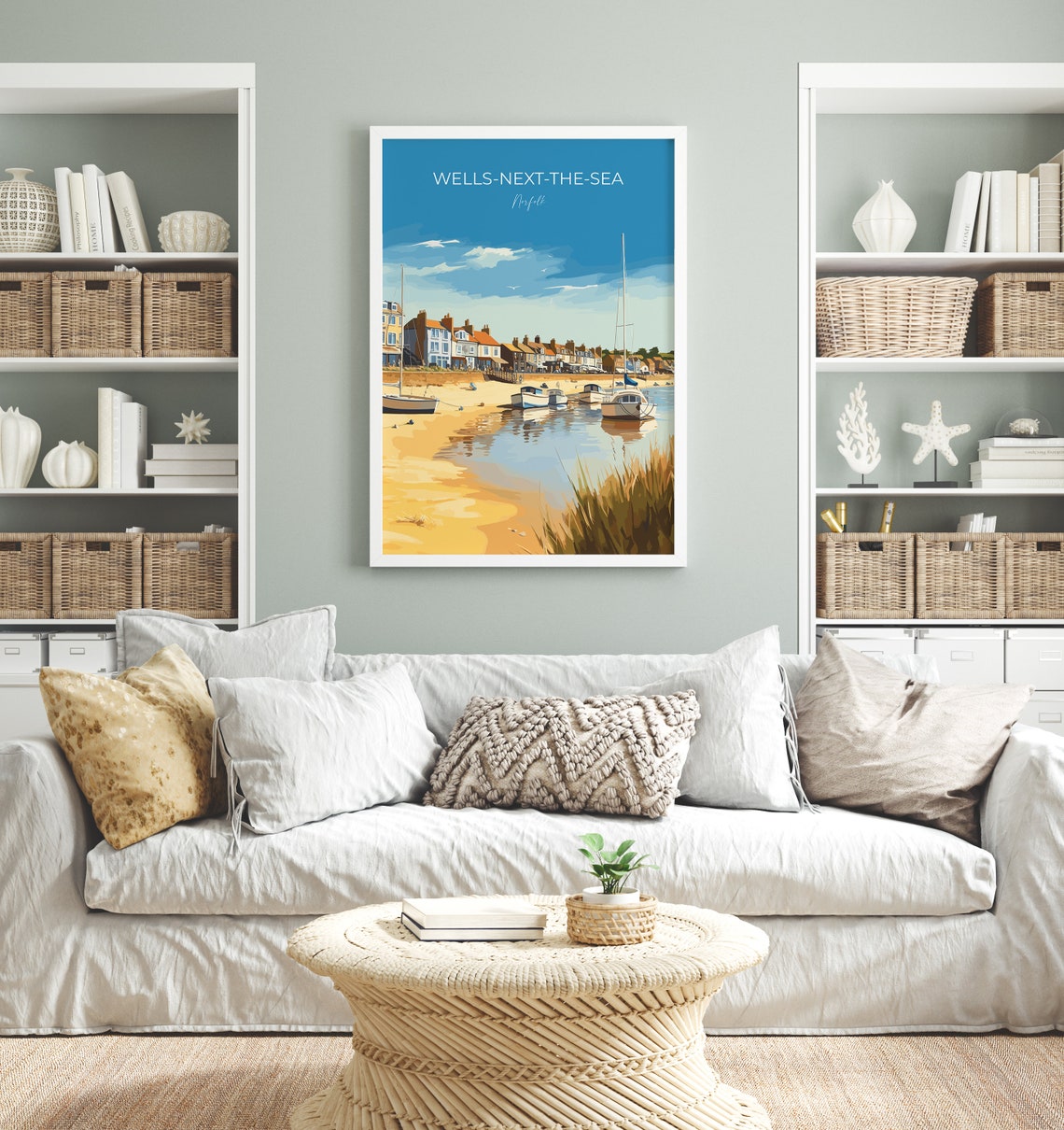 Wells Next The Sea Travel Print Travel Poster Of Wells Next The Sea Norfolk England Norfolk Art Norfolk Gift Wall Art Print - Image 4