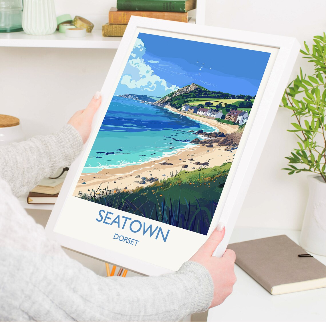 Seatown Travel Poster, Dorset Coast Wall Art - Image 3