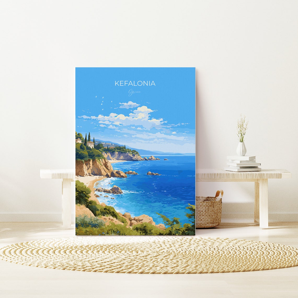 Kefalonia Rocky Beach Cove Greece Turquoise Ionian Sea Poster - Image 3