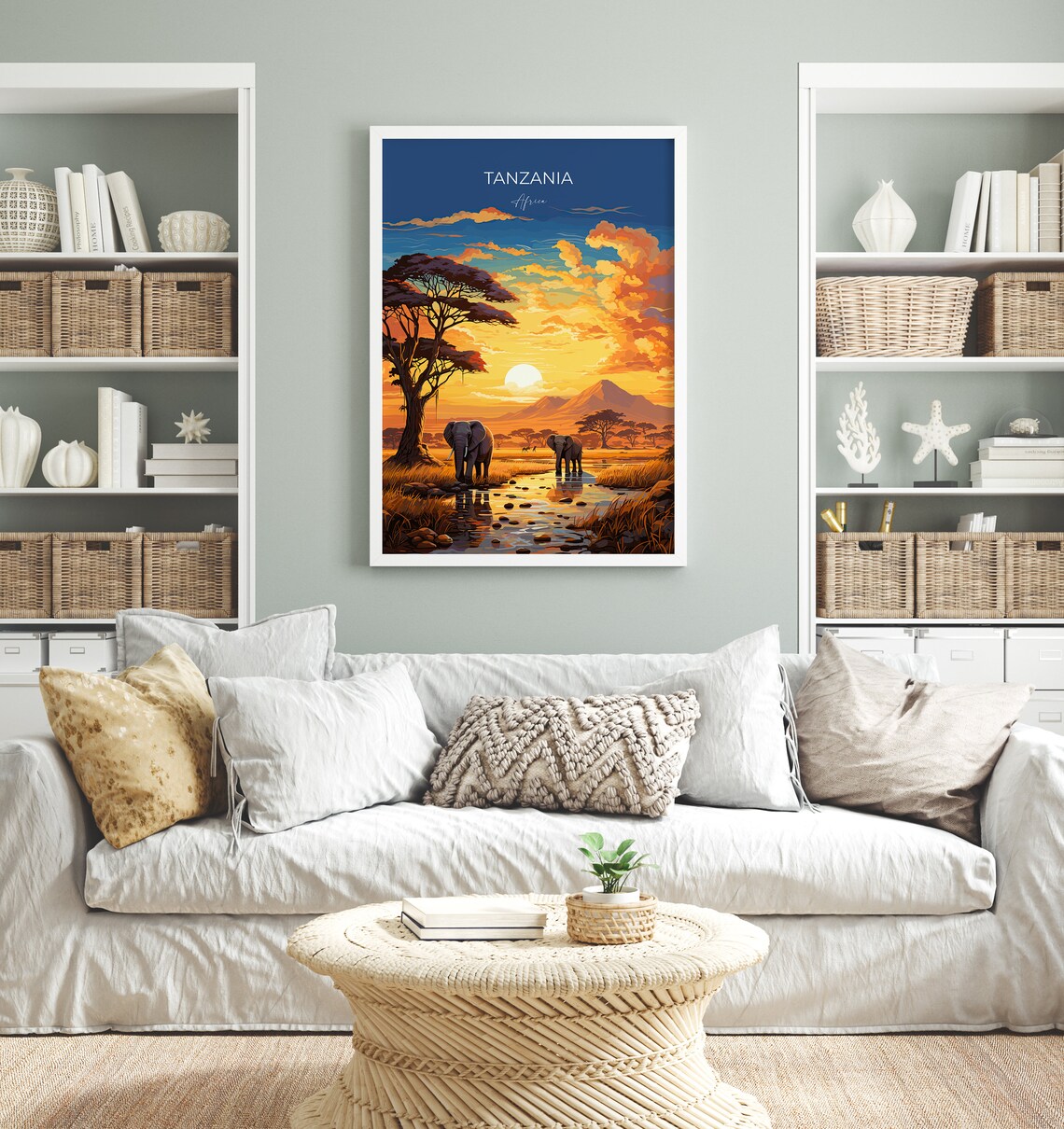 Tanzania Travel Poster, African Sunset Art Print - Image 4