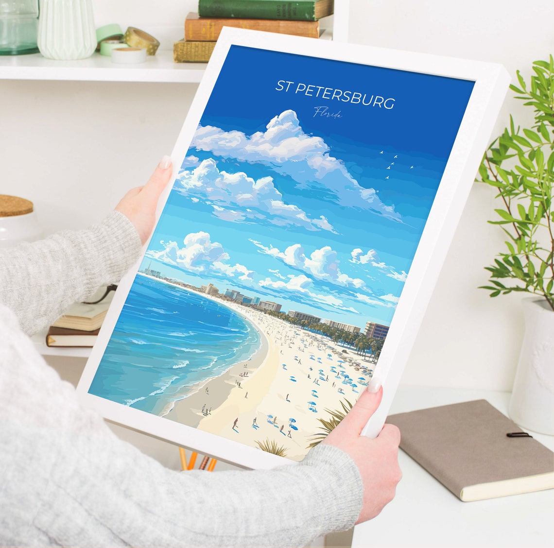 St Petersburg Travel Print Travel Poster Of St Petersburg St Petersburg Beach Gift Florida Art Gift Usa Wall Art Print - Image 5