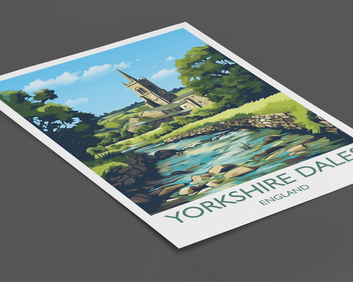 Yorkshire Dales Travel Poster Travel Print Of Yorkshire Dales England Yorkshire Dales Art Yorkshire Dales Gift Wall Art Print - Image 2