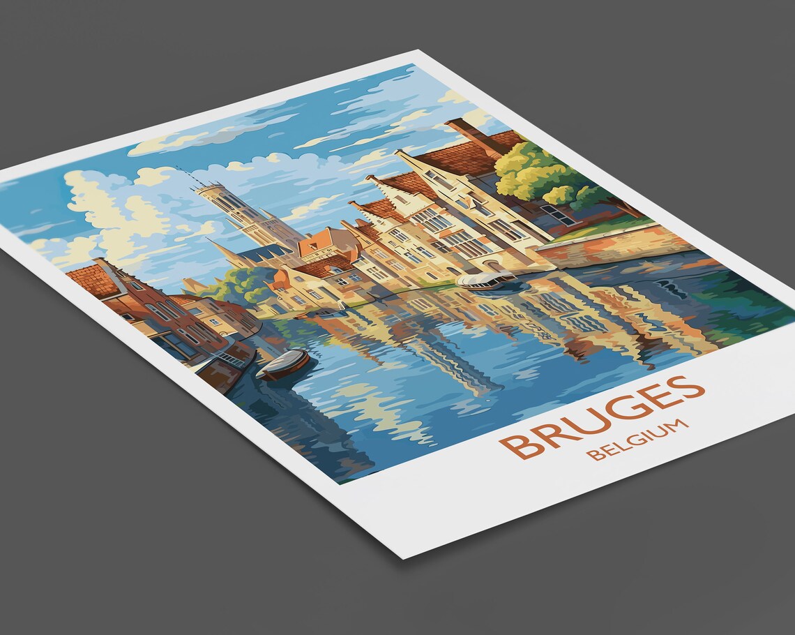 Bruges Travel Poster, Belgium Wall Art Print - Image 2