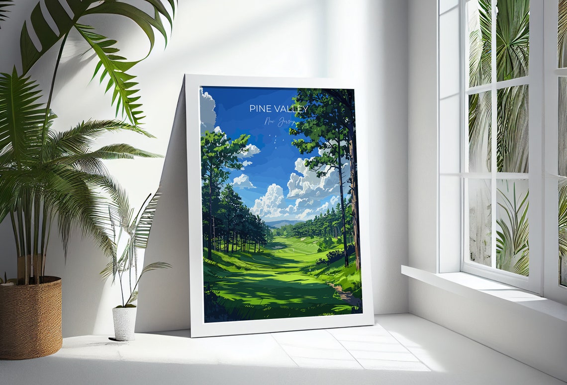 Pine Valley New Jersey Golf Course Pines Fairway Script Poster - Image 2
