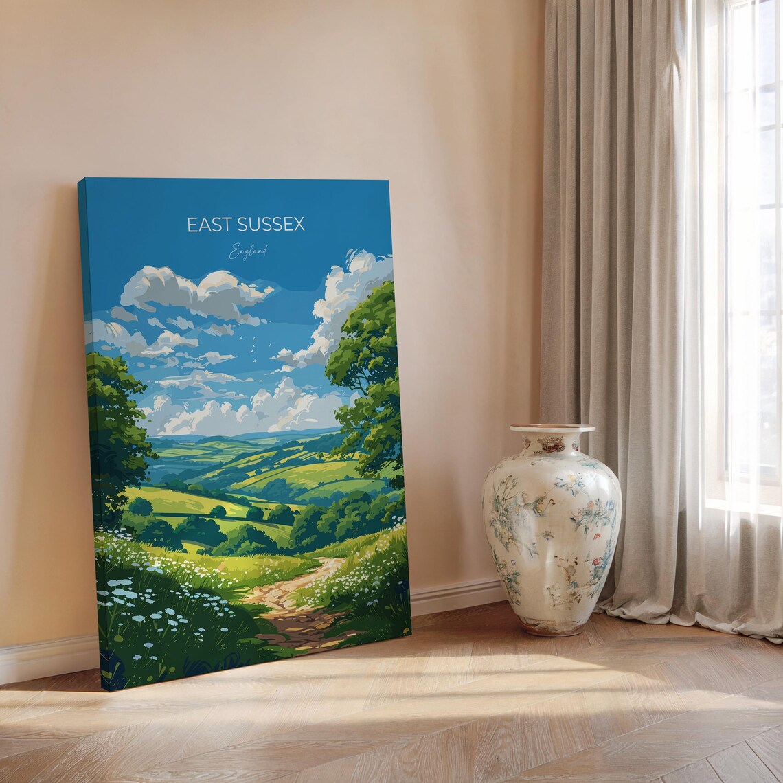 East Sussex Travel Poster, English Countryside - Image 2