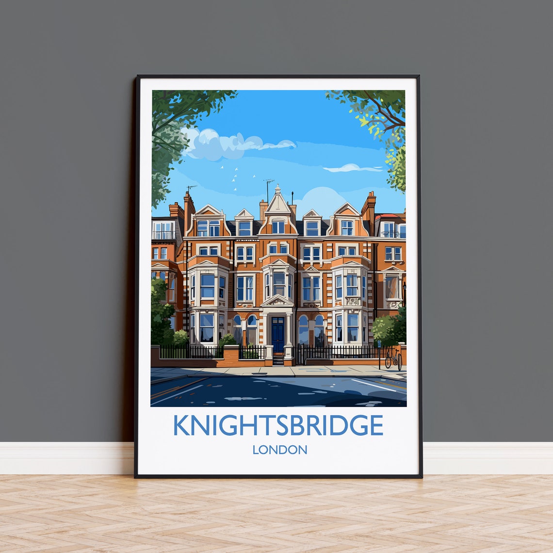 Knightsbridge Travel Poster Wall Art Travel Print Of Knightsbridge London Poster Knightsbridge Art Gift London Art Uk Travel Gift