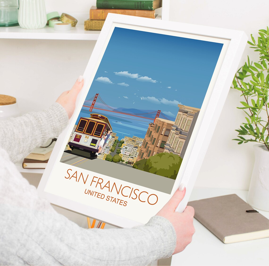 San Francisco Travel Poster, USA Travel Art Print - Image 3
