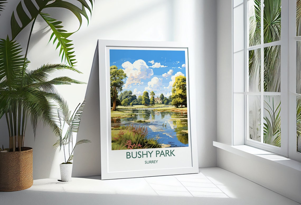 Bushy Park Travel Print Travel Poster Of Bushy Park Surrey London England London Art Lovers Gift Wall Art Print - Image 3