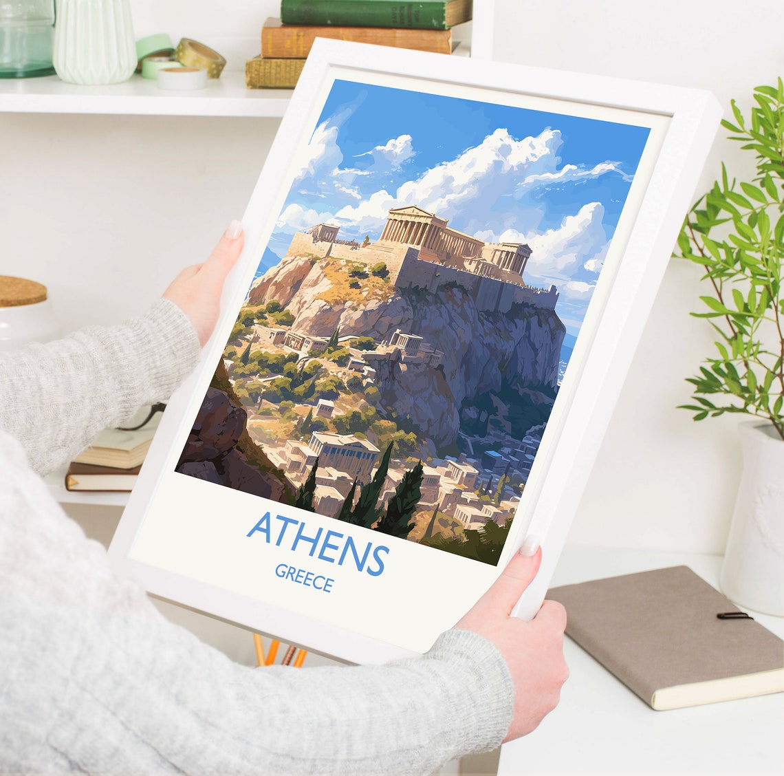 Athens Greece Acropolis Parthenon Ancient Ruins Travel Poster - Image 5