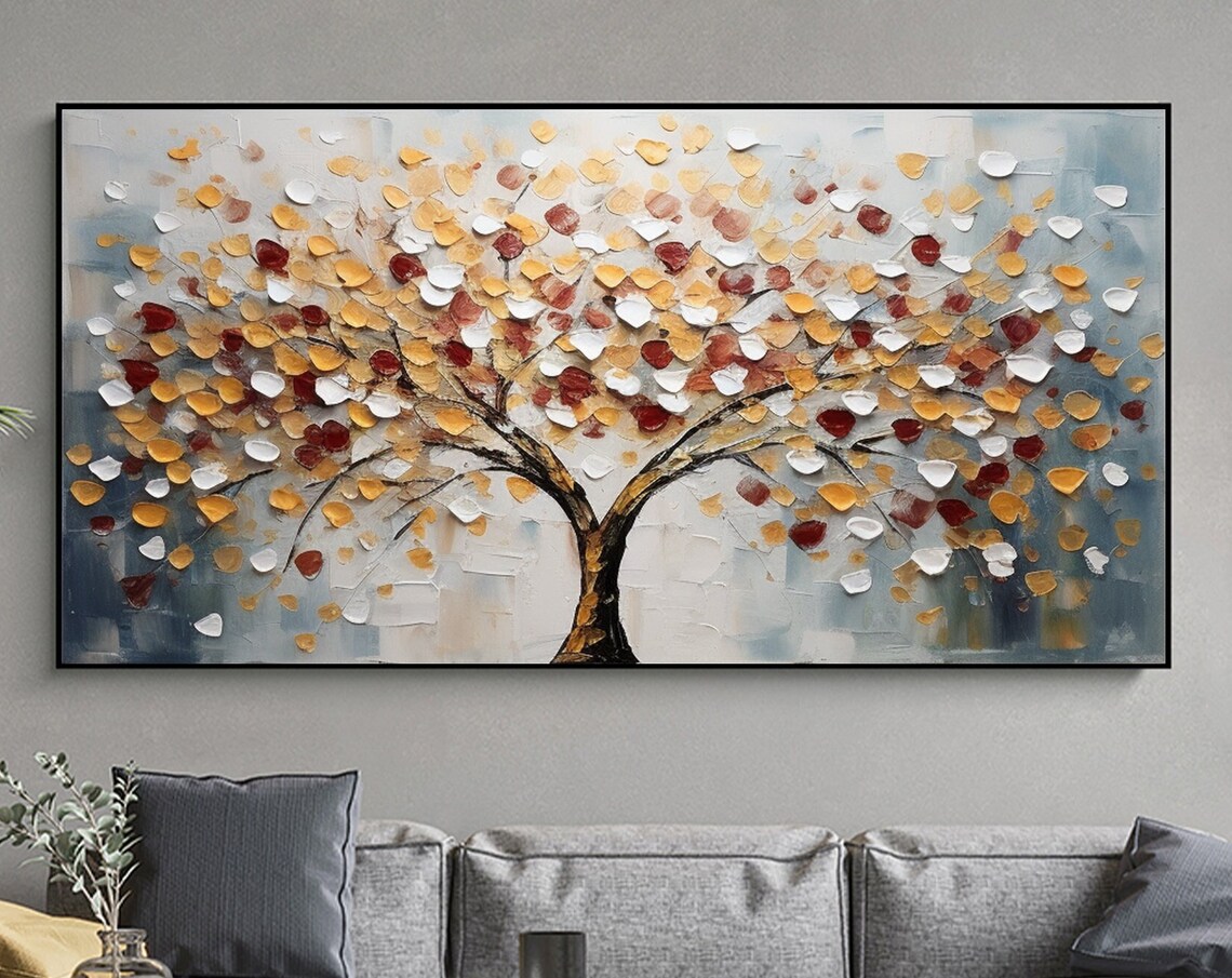 Abstract Blossom Tree Wall Art Print, Minimalist Decor